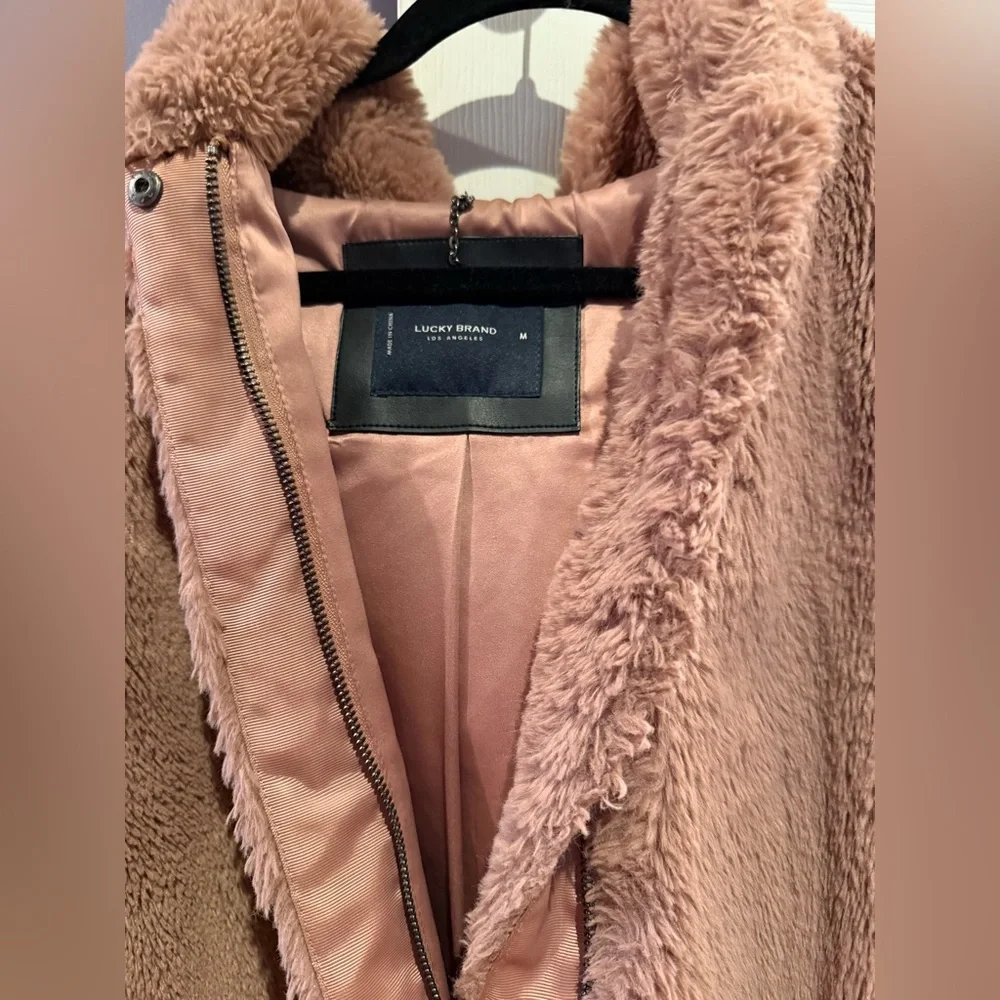 Lucky Brand faux fur hooded zip jacket - Picture 3 of 4